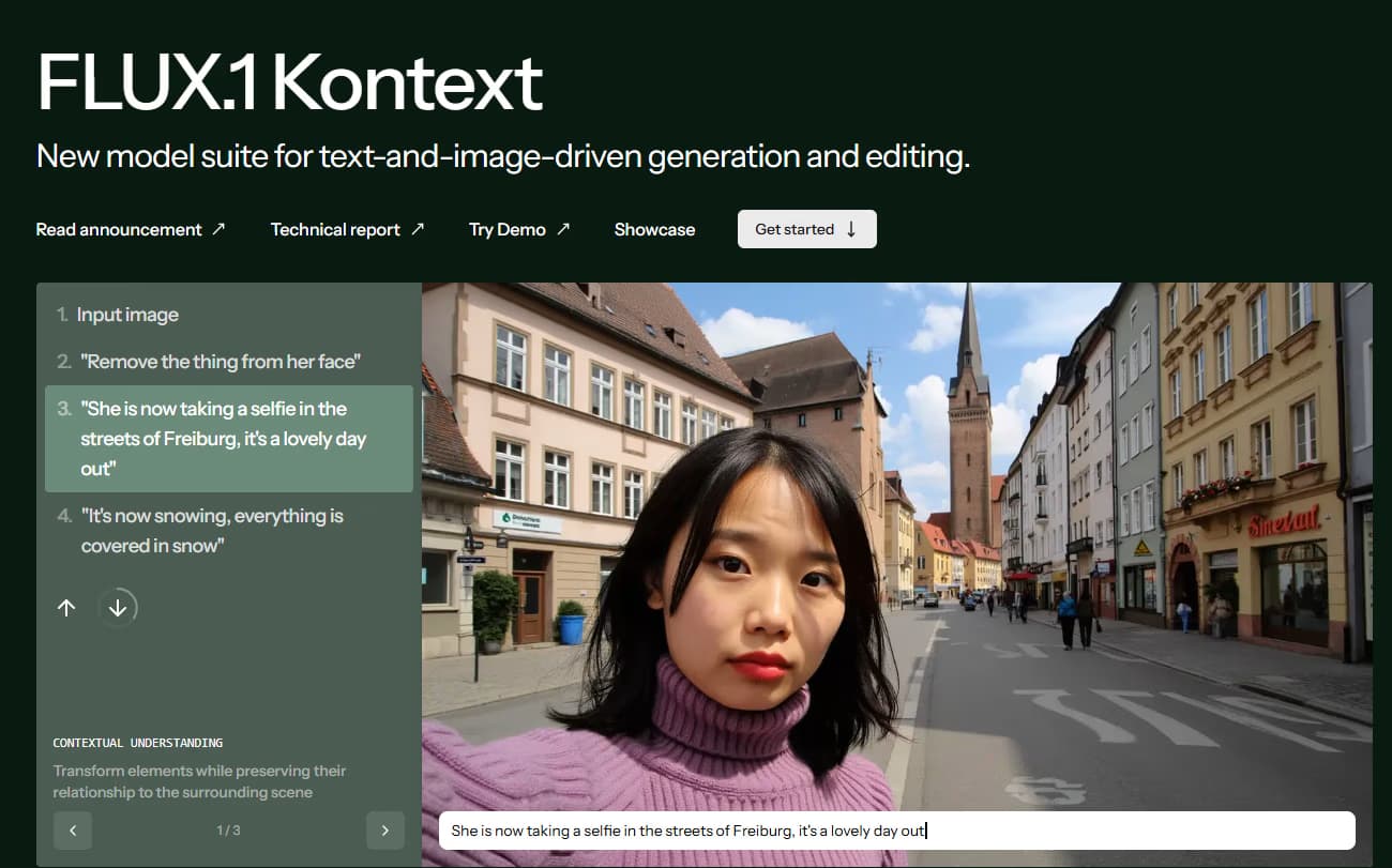 FLUX.1 Kontext AI Image Generation and Editing Interface