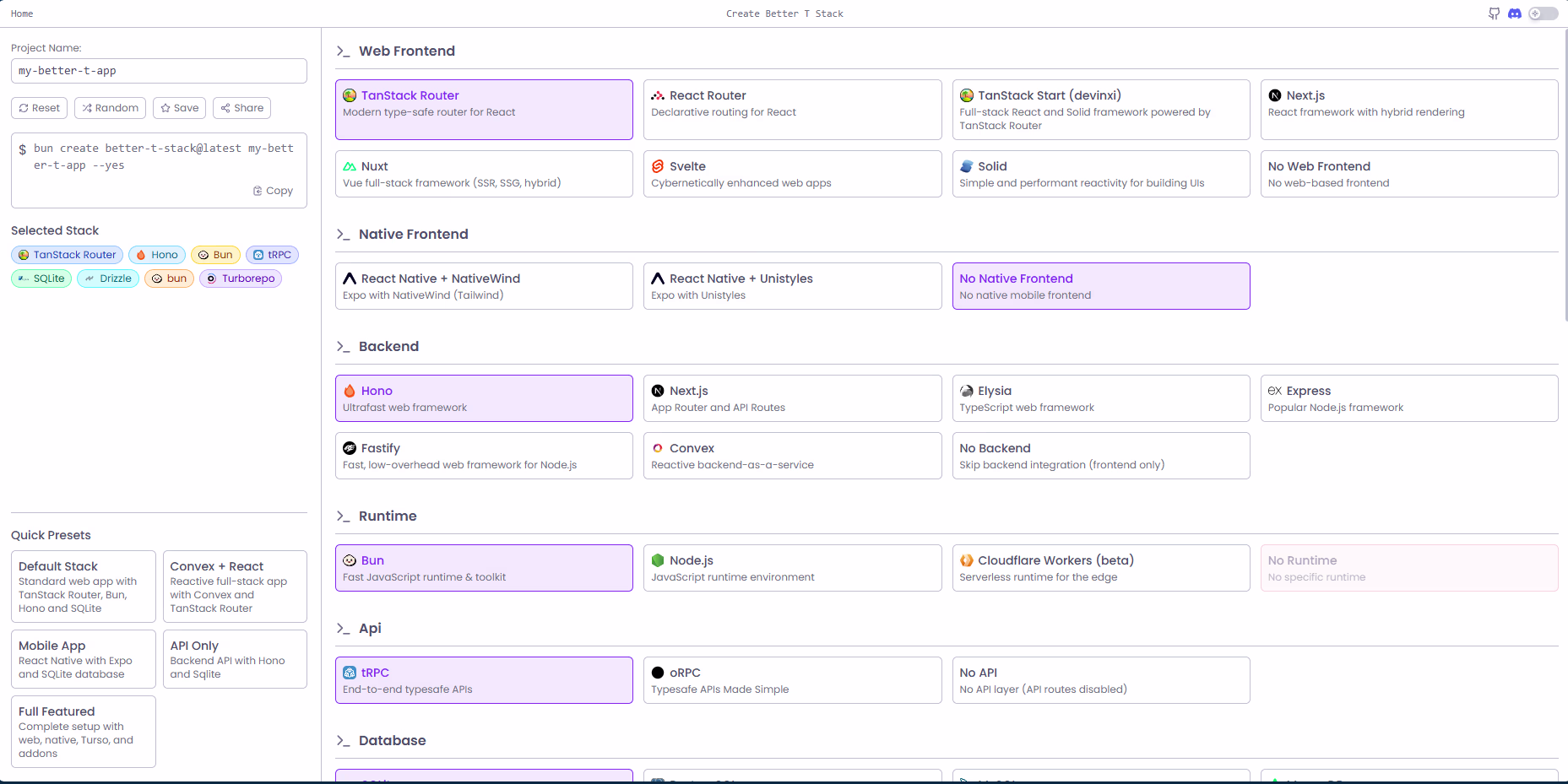 better t-stack dev features